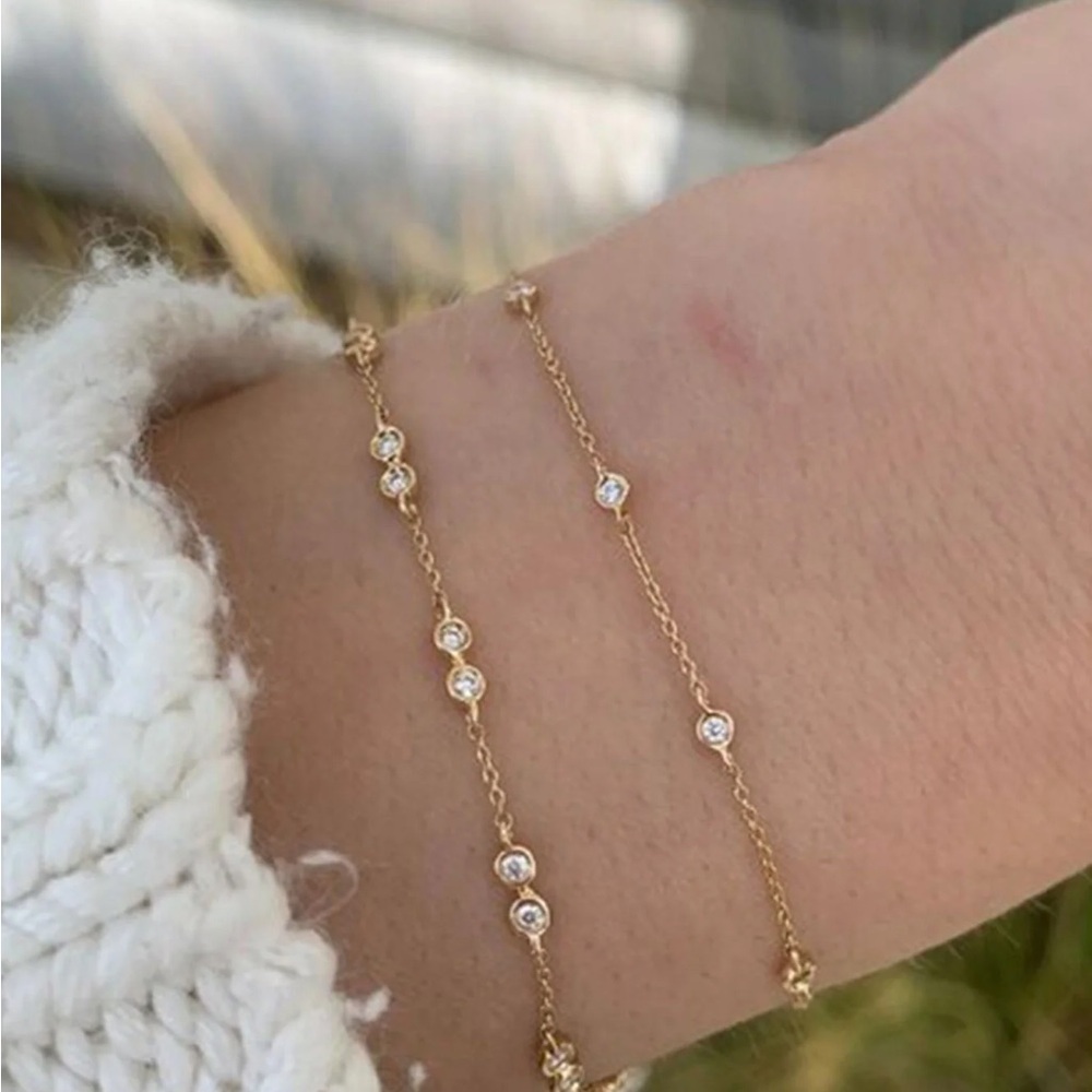 Dana Rebecca Designs 14K Diamond Station Bracelet - Picture 2 of 5